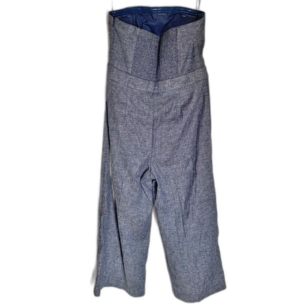 Chicos Black Label Linen Twill Jumpsuit Wide Leg Removable Straps Sz 8 (M) - Picture 10 of 12